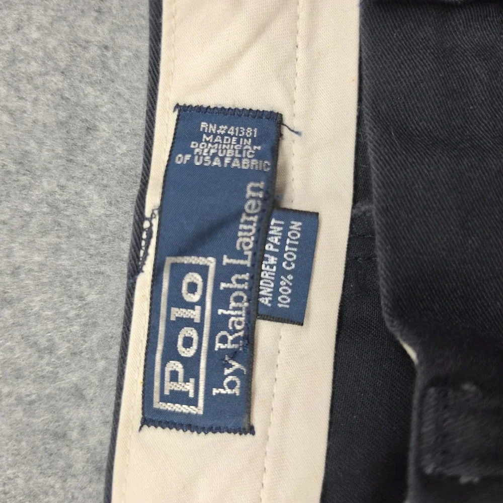 Polo Ralph Lauren Andrew Pant Mens 38x30 NWT Blue Pleated Chino 100% Cotton